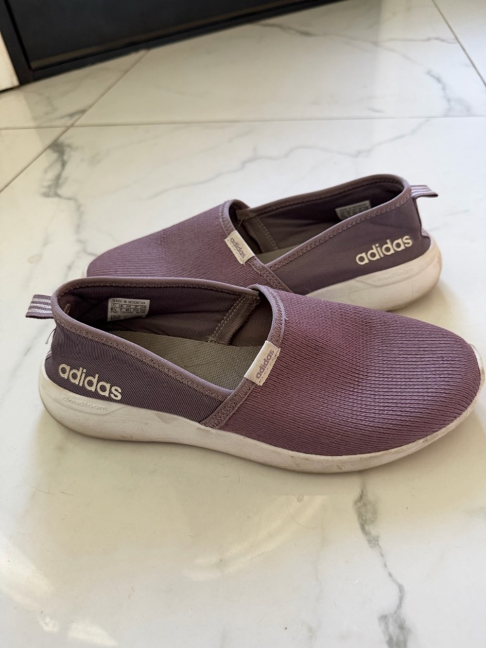 adidas Women’s Slip-On Sneakers in Dusty Lavender with White Sole